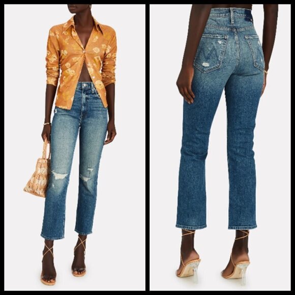 💕MOTHER SUPERIOR💕 High Waisted Rider Ankle Jeans ~ Far Beyond The Sky 28 NWOT - Picture 1 of 16